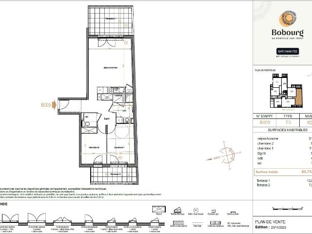 Appartement 3 pièces 62 m²