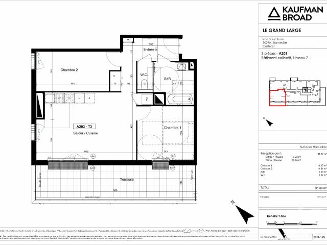 Appartement 3 pièces 62 m²