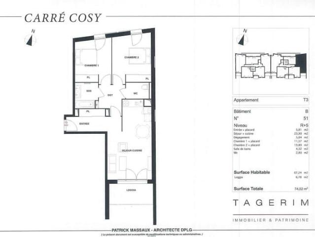 Appartement 3 pièces, 67 m² à louer à Cenon 33150