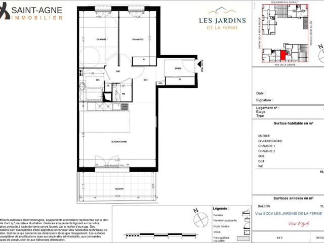 Appartement 3 pièces 67 m²