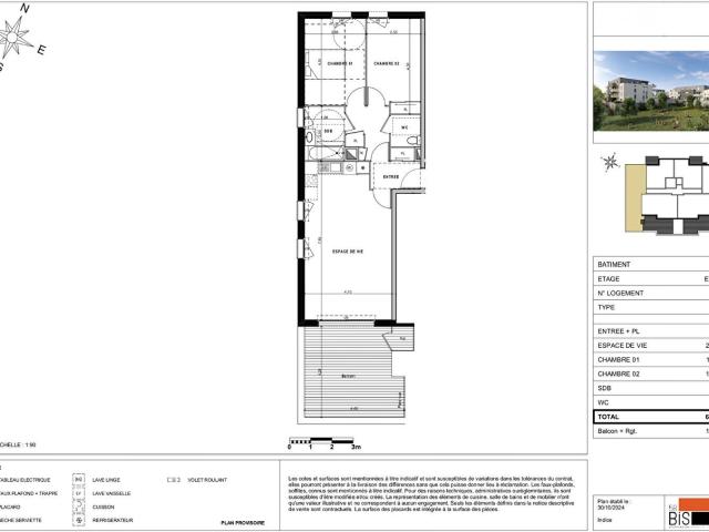 Appartement 3 pièces 67 m²