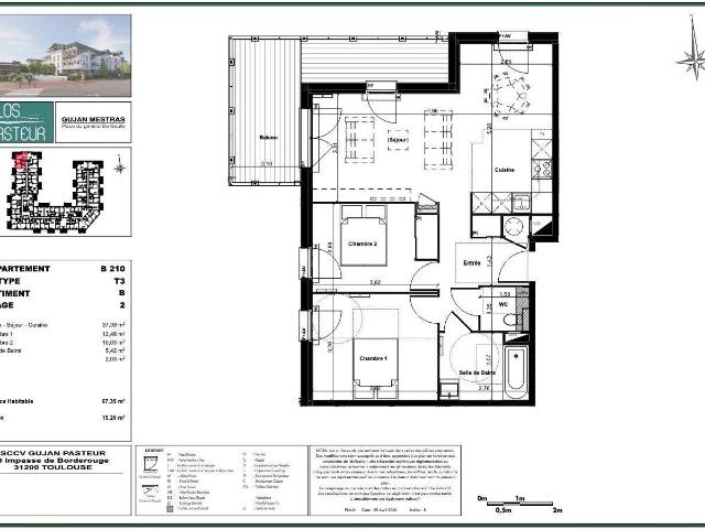 Appartement 3 pièces 67 m²