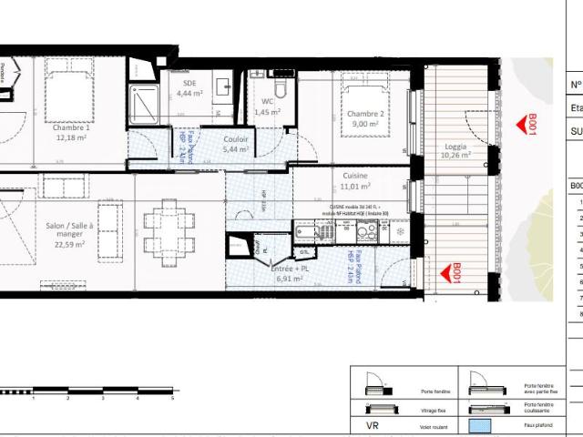 Appartement 3 pièces 74 m²