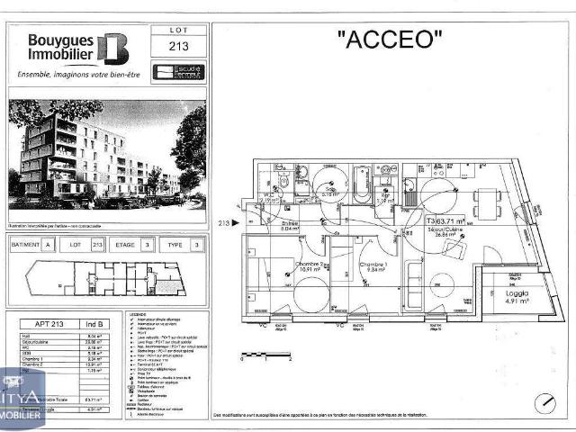 Appartement 3 pièces 64 m²