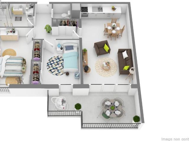 Appartement 3 pièces 64 m²