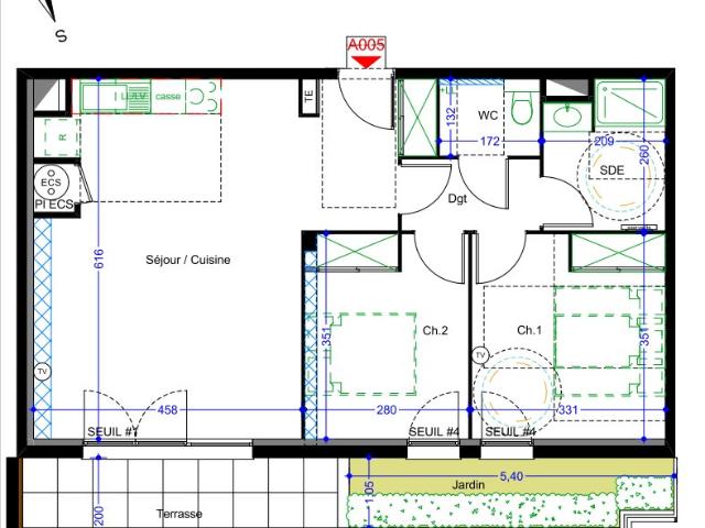 Appartement 3 pièces 64 m²