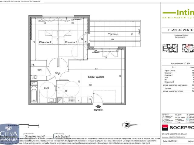 Appartement 3 pièces 64 m²