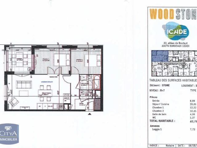 Appartement 3 pièces 64 m²