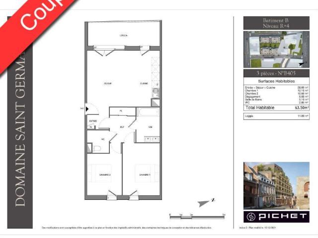 Appartement 3 pièces 64 m²