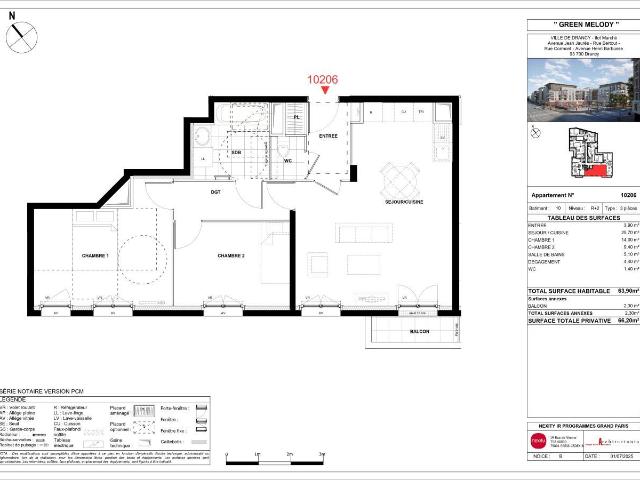 Appartement 3 pièces 64 m²