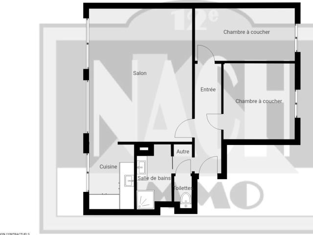 Appartement 3 pièces 65 m²
