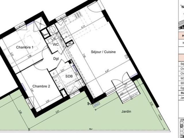 Appartement 3 pièces 65 m²
