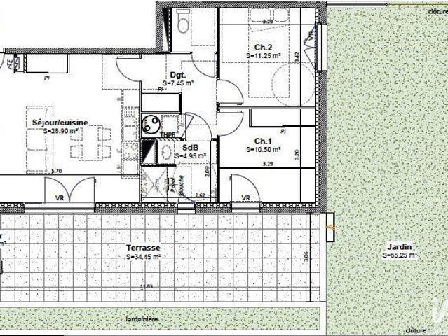 Appartement 3 pièces 65 m²