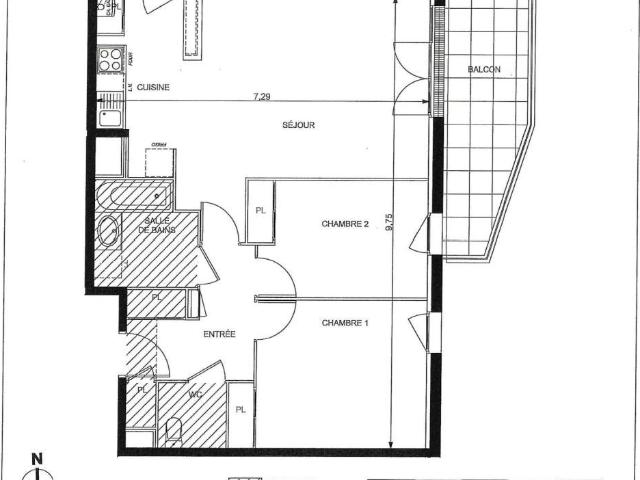Appartement 3 pièces 65 m²