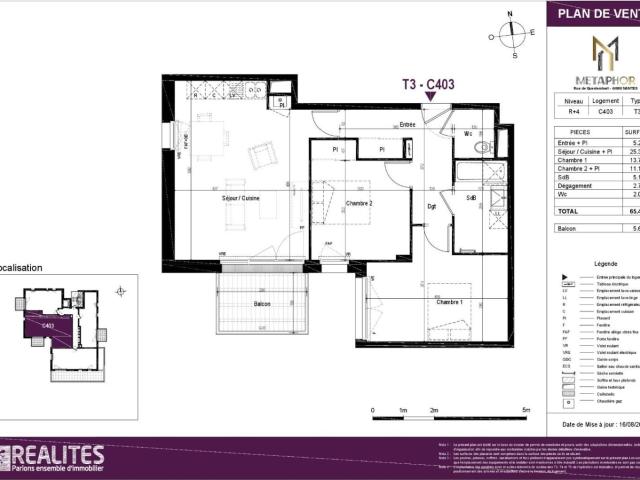 Appartement 3 pièces 65 m²