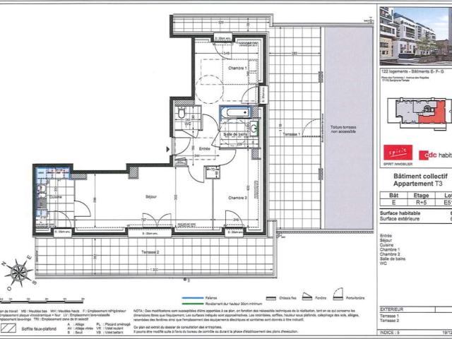 Appartement 3 pièces 65 m²