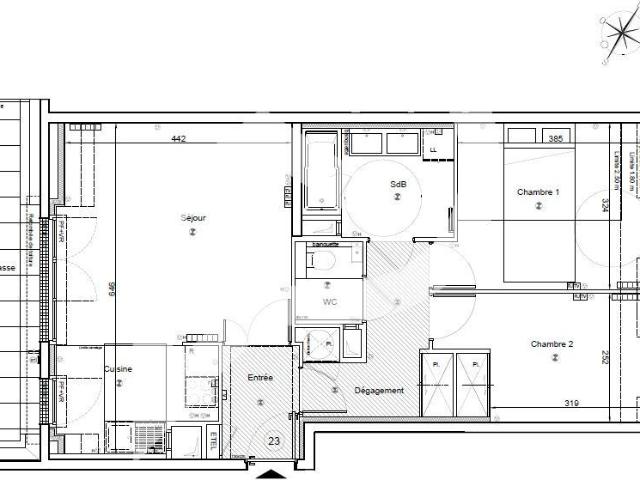Appartement 3 pièces 65 m²