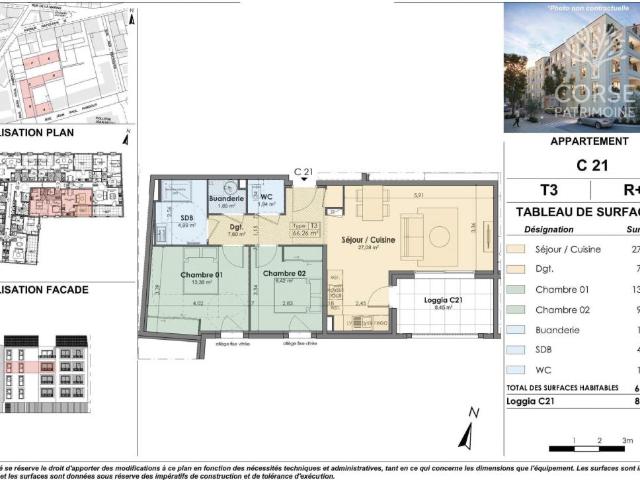 APPARTEMENT 3 PIECES 66,26 m2 ET LOGGIA PROPRIANO