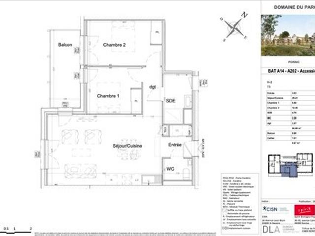 Appartement 3 pièces 66 m²