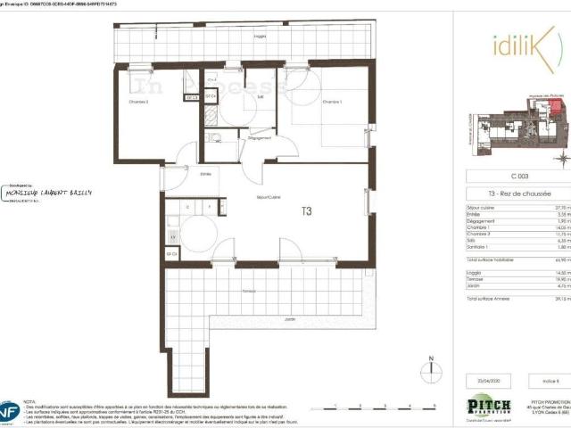 Appartement 3 pièces 66 m²