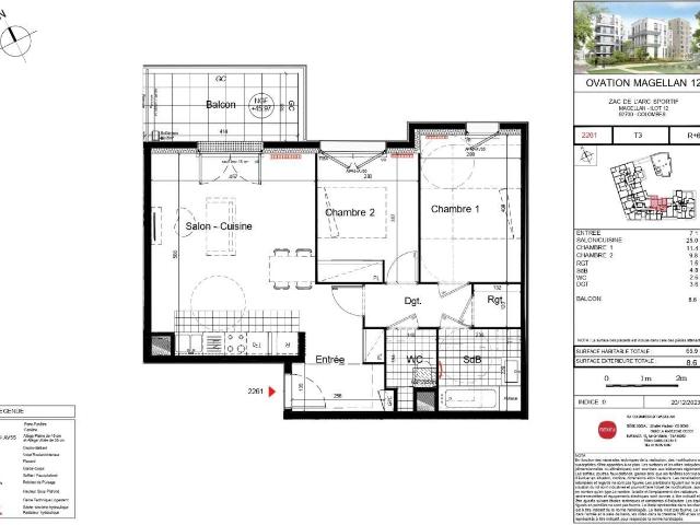 Appartement 3 pièces 66 m²