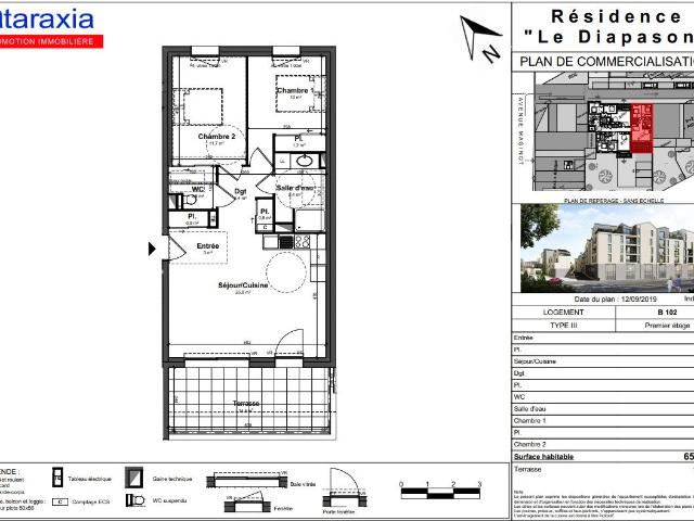 Appartement 3 pièces 66 m²
