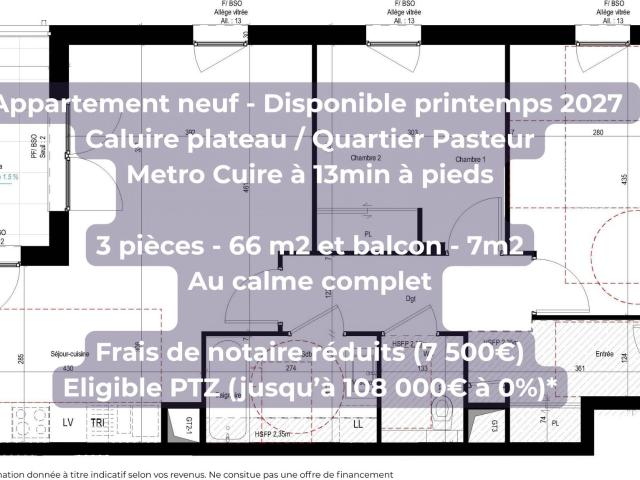Appartement 3 pièces 66 m²