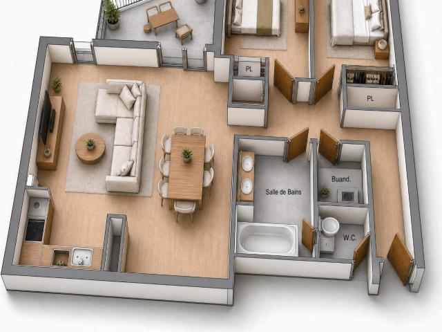 Appartement 3 pièces 66 m²