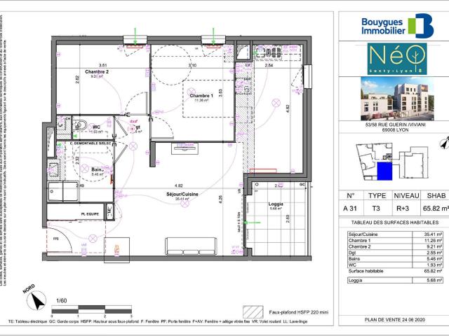 Appartement 3 pièces 66 m²