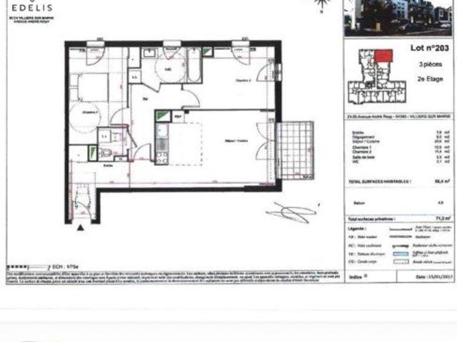 Appartement 3 Pièces 66 m²