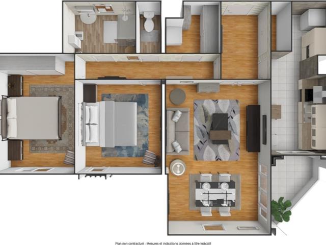 Appartement 3 pièces 66 m²