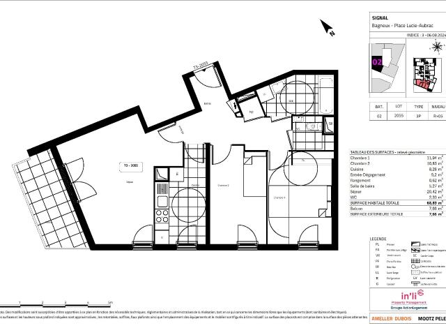 Appartement · 3 pièces · 68.89 m²