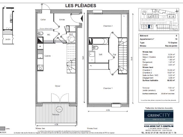 Appartement 3 pièces, 68 m² à louer à Mondonville 31700