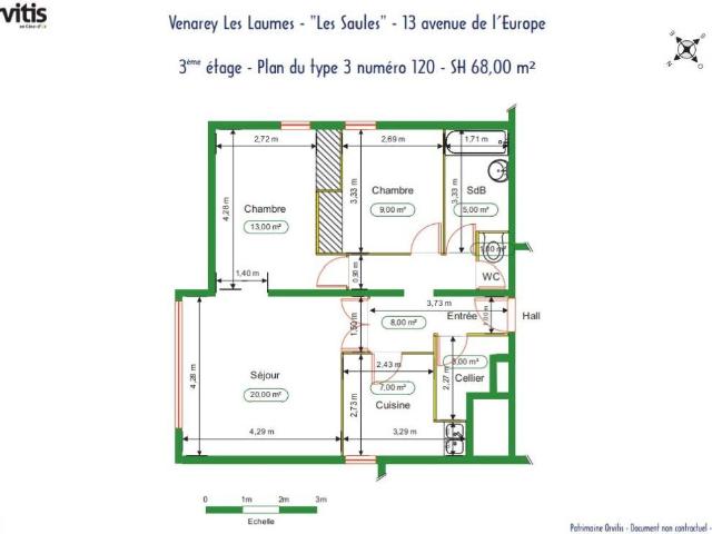 Appartement 3 pièces 68 m²