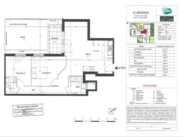 Appartement 3 pièces 68 m²