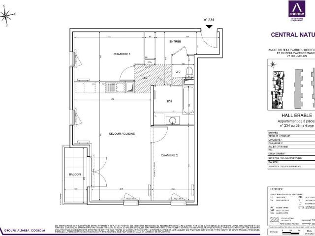 Appartement 3 pièces 68 m²
