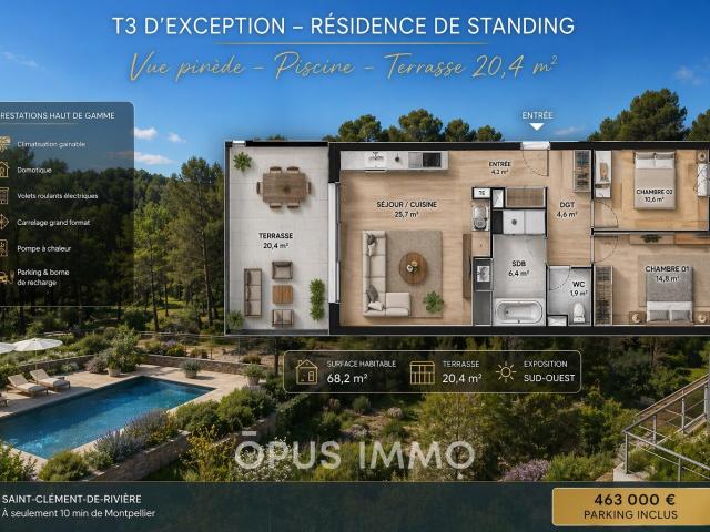 Appartement 3 pièces 68 m²