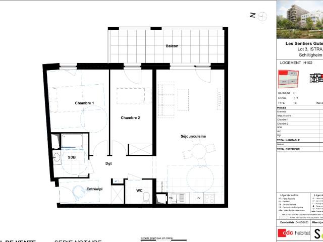 Appartement 3 pièces 68 m²
