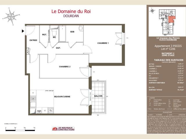 Appartement 3 pièces 68 m²