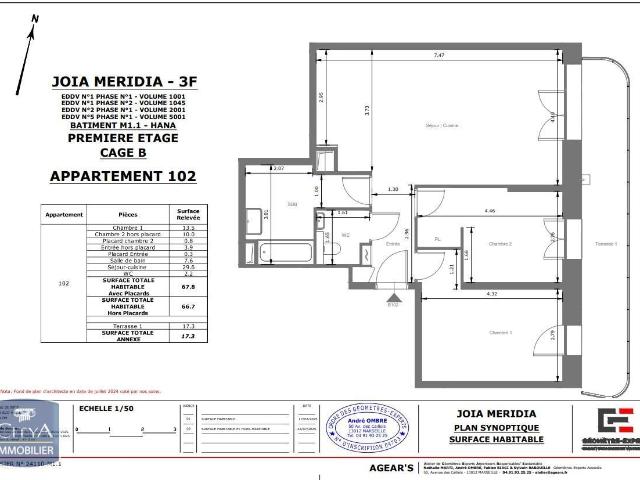 Appartement 3 pièces 68 m²