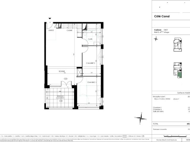 Appartement 3 pièces 68 m²