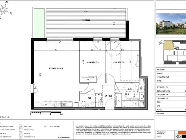 Appartement 3 pièces 68 m²
