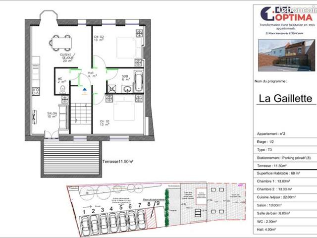 Appartement 3 pièces 68 m²