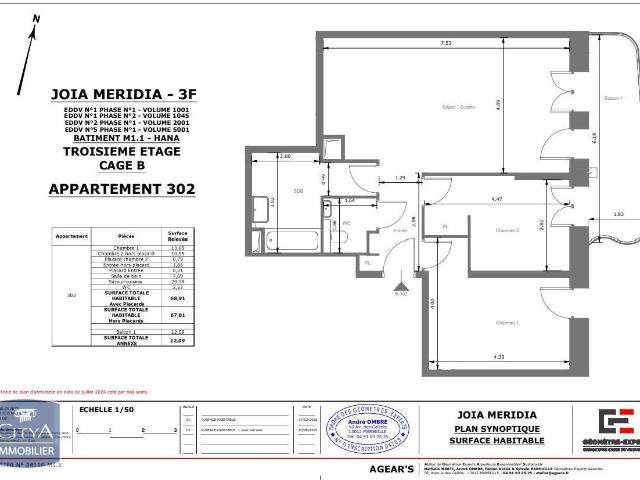Appartement 3 pièces 69 m²