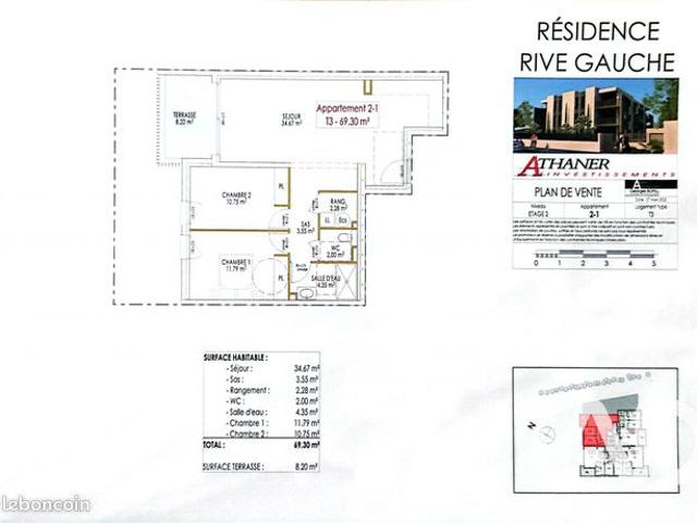 Appartement 3 pièces 69 m²