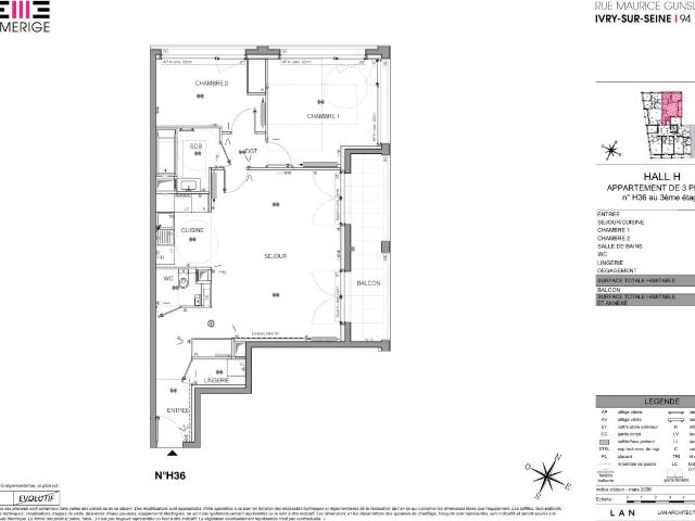 Appartement 3 pièces 73 m²