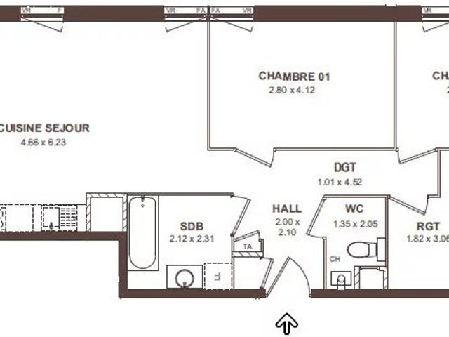 Appartement 3 pièces 73 m²
