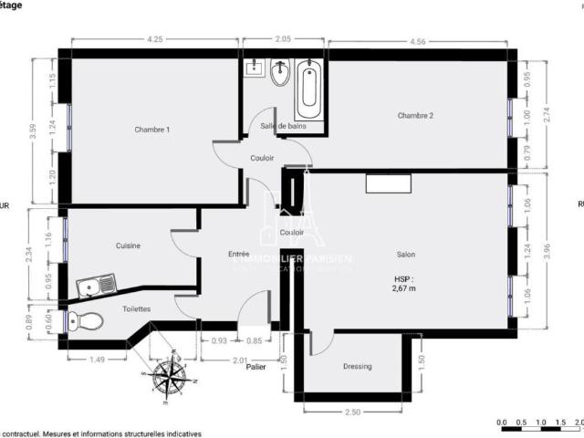 Appartement 3 pièces 73 m²