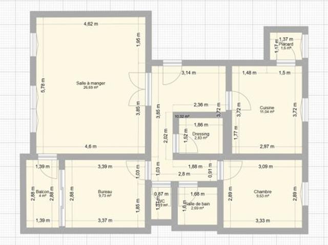 Appartement 3 pièces, 70 m² à louer à Clermont Ferrand 63000
