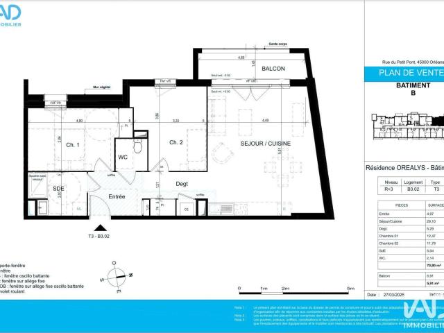 Appartement 3 pièces 70 m²